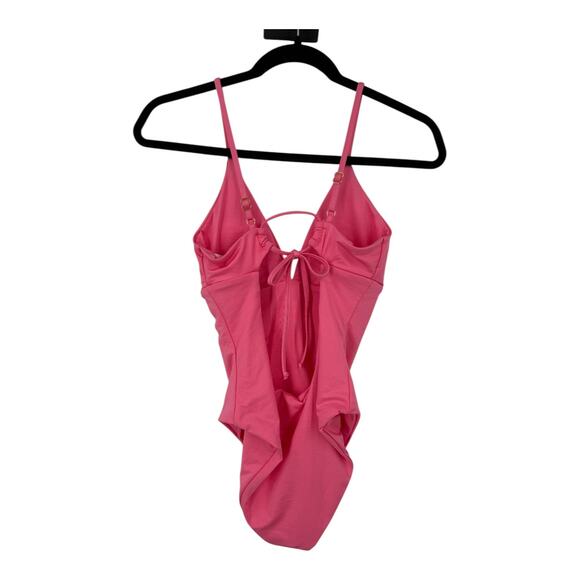 Becca V Neck Underbust one piece swimsuit pink size Medium M - Picture 3 of 5